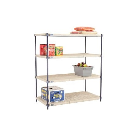 Global Equipment Nexel   , Nexelite reg  , 4 Tier, Vented Plastic Mat Shelving Unit, 48"W x 24"D x 54"H PM24485N